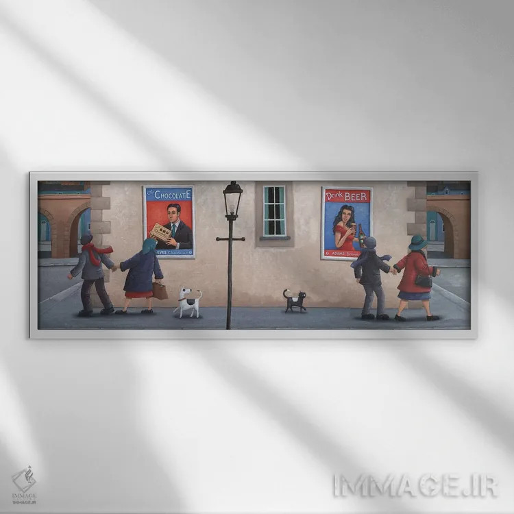 تابلو وسوسهها اثر پیتر آدرلی - نمای قابدار سفید