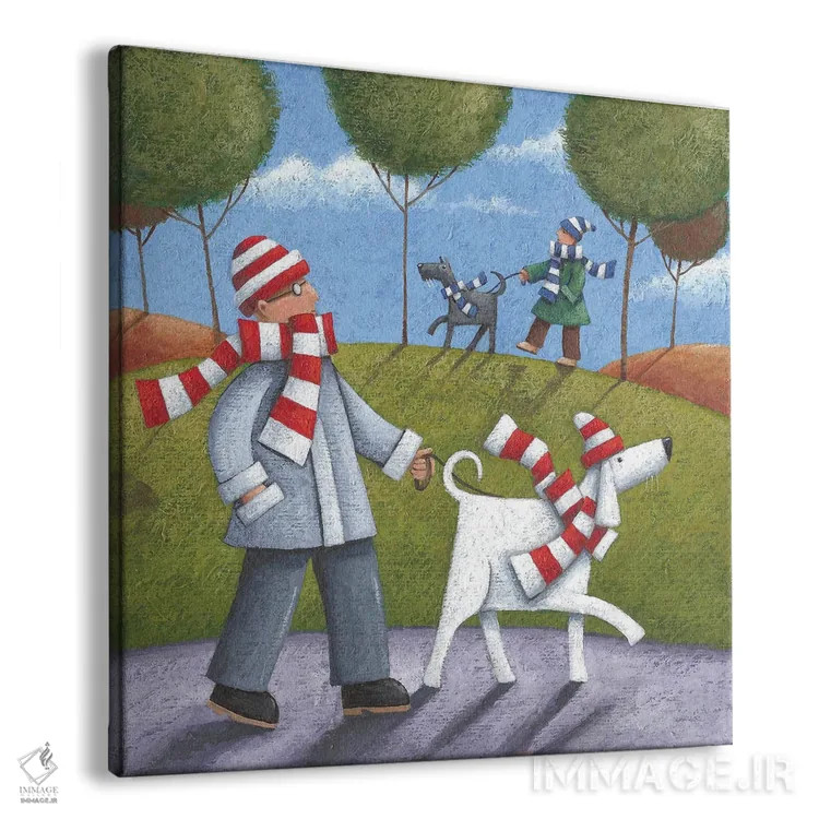 تابلو پیادهروی در پارک (راحت و لذتبخش) اثر پیتر آدرلی - نمای پرسپکتیو محصول