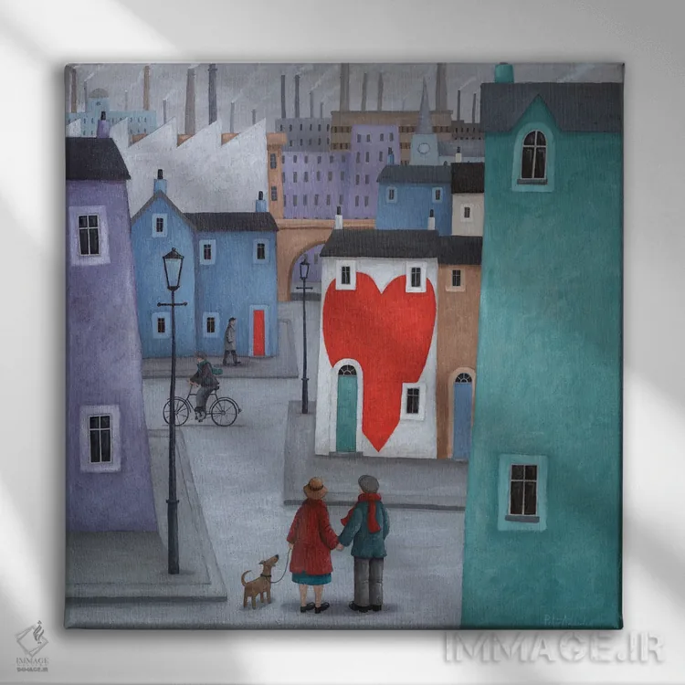 تابلو جایی که قلب آنجاست اثر پیتر آدرلی - نمای روبهرو روی دیوار