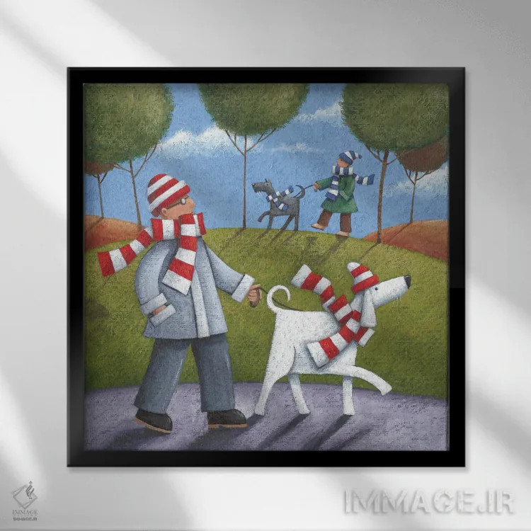 تابلو پیادهروی در پارک (راحت و لذتبخش) اثر پیتر آدرلی - نمای قابدار مشکی