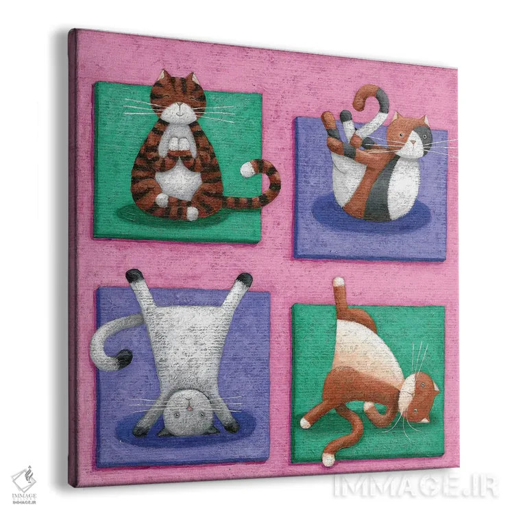 تابلو یوگا برای گربهها اثر پیتر آدرلی - نمای پرسپکتیو محصول