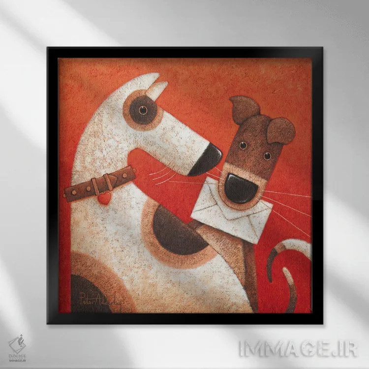 تابلو نامه داری اثر پیتر آدرلی - نمای قابدار مشکی