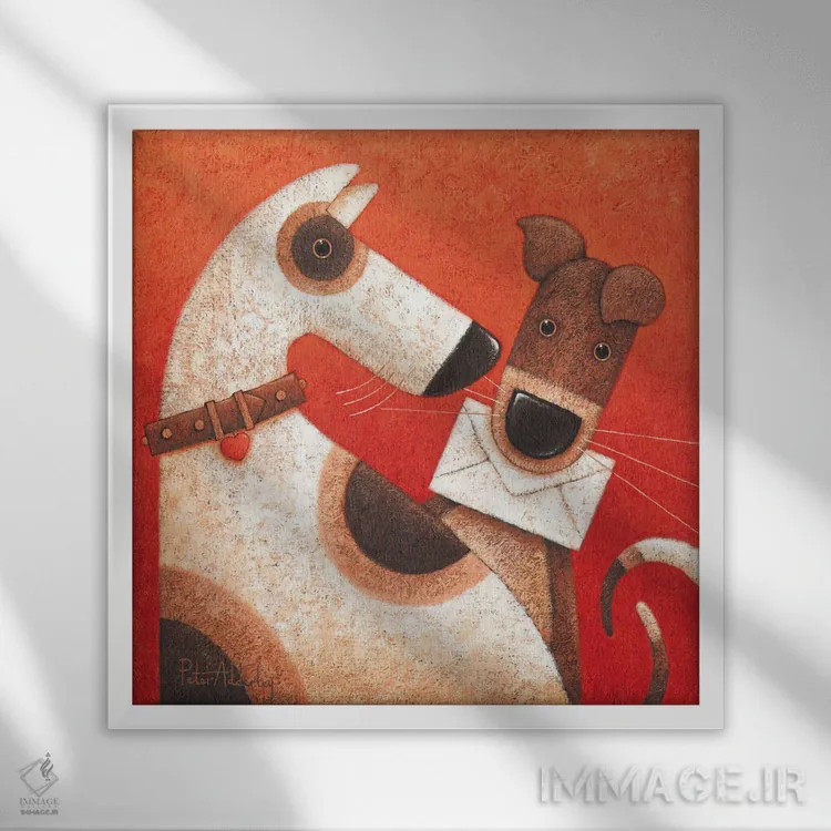 تابلو نامه داری اثر پیتر آدرلی - نمای قابدار سفید