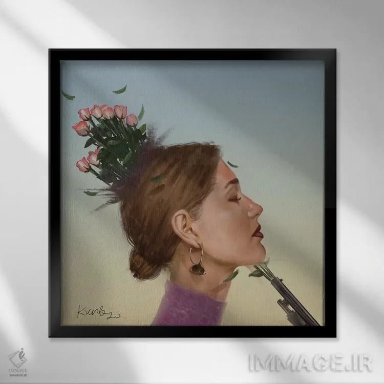 تابلو انفجار اثر آدکونله آدلاکه - نمای قابدار مشکی