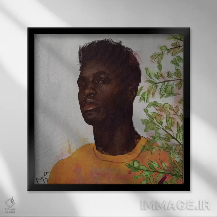 تابلو طلایی ۱ اثر آدکونله آدلاکه - نمای قابدار مشکی