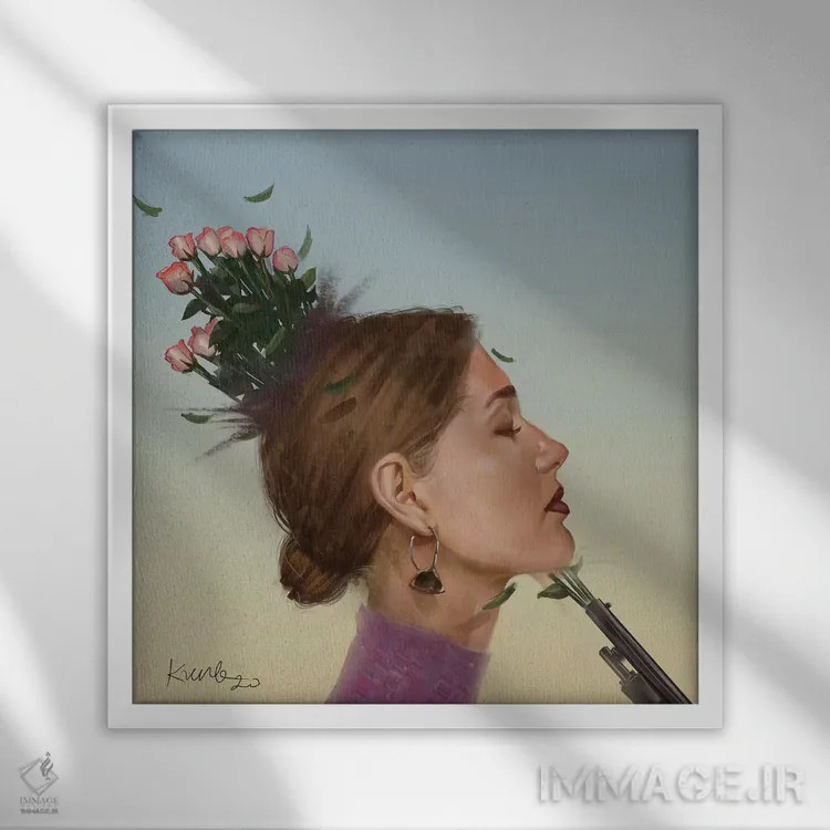 تابلو انفجار اثر آدکونله آدلاکه - نمای قابدار سفید