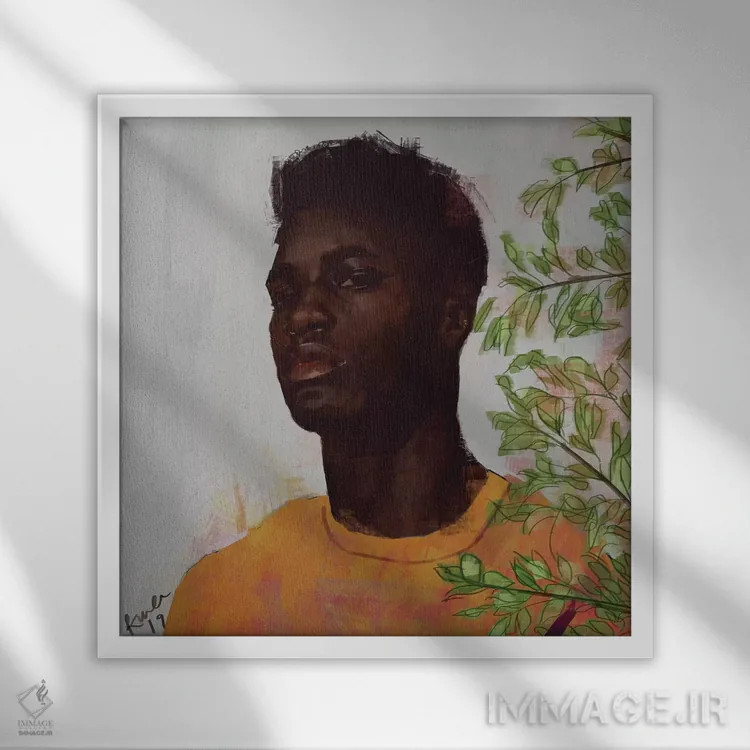 تابلو طلایی ۱ اثر آدکونله آدلاکه - نمای قابدار سفید