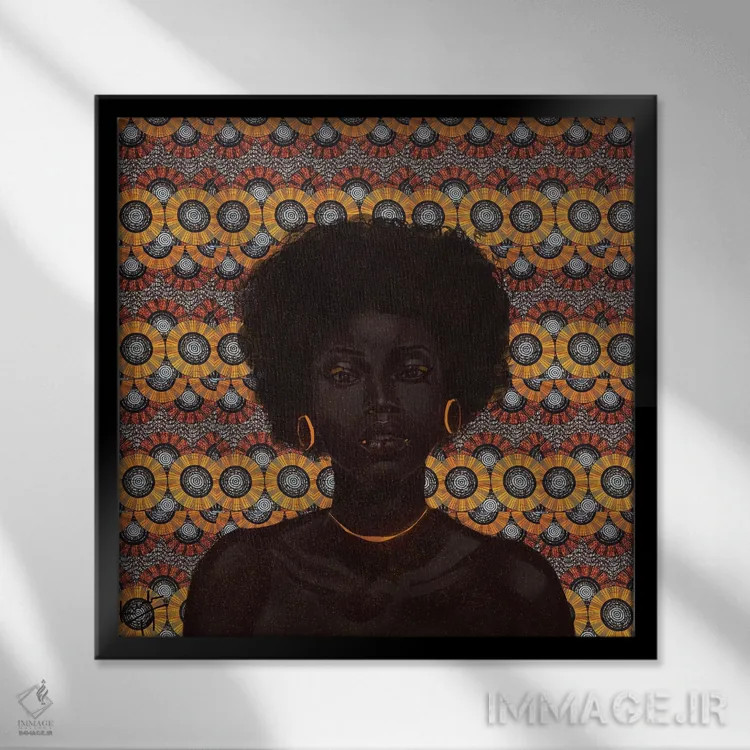 تابلو طلایی ۲ اثر آدکونله آدلاکه - نمای قابدار مشکی