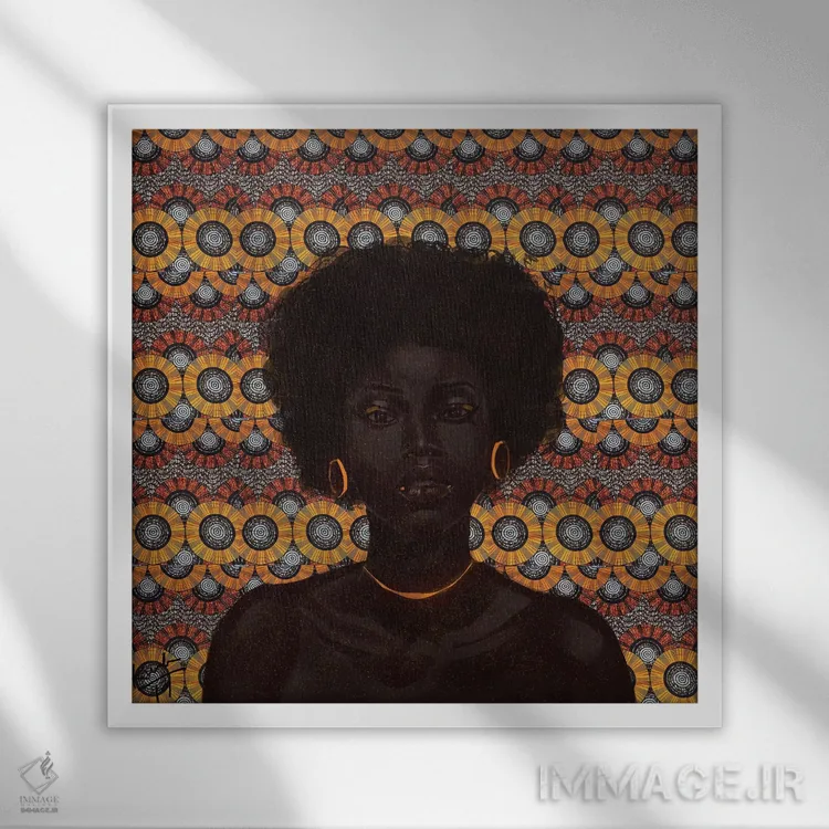 تابلو طلایی ۲ اثر آدکونله آدلاکه - نمای قابدار سفید