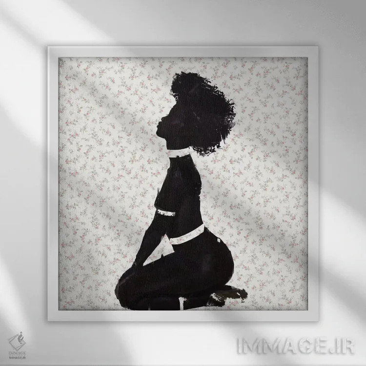 تابلو زانو زدن اثر آدکونله آدلاکه - نمای قابدار سفید