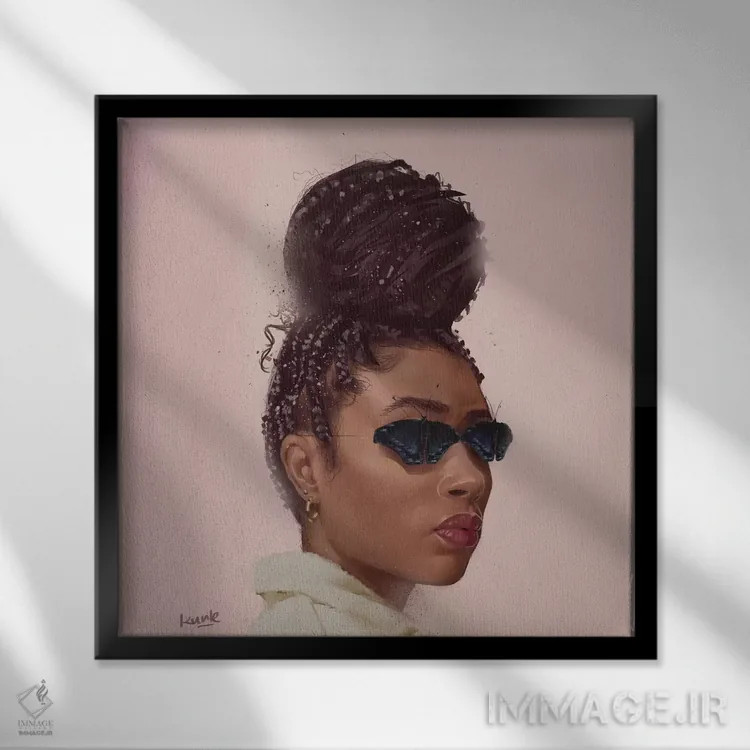 تابلو لمون (اسم خاص/احتمالاً فردی) اثر آدکونله آدلاکه - نمای قابدار مشکی