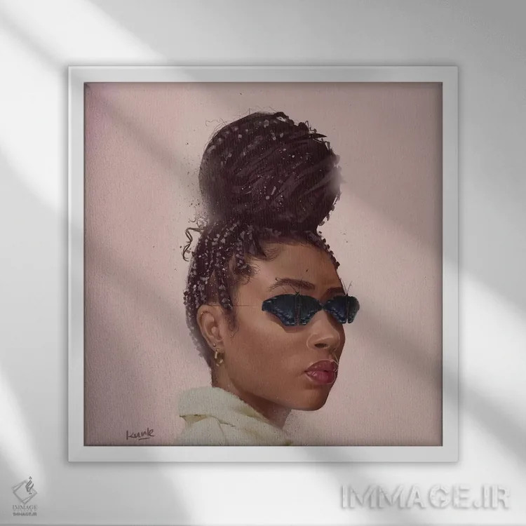 تابلو لمون (اسم خاص/احتمالاً فردی) اثر آدکونله آدلاکه - نمای قابدار سفید