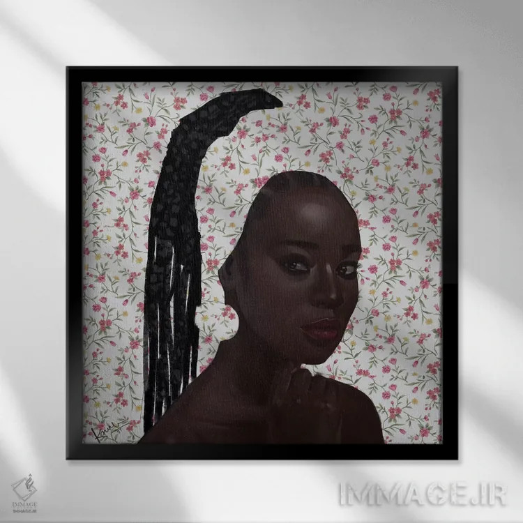 تابلو رز اثر آدکونله آدلاکه - نمای قابدار مشکی