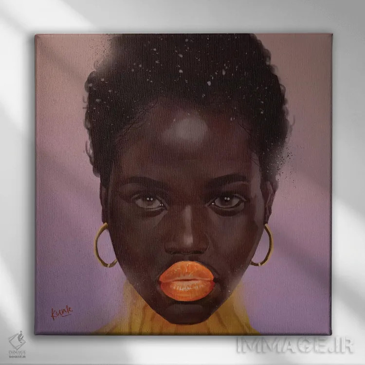 تابلو نارنگی اثر آدکونله آدلاکه - نمای روبهرو روی دیوار