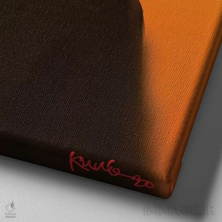 تابلو غروب آفتاب اثر آدکونله آدلاکه - نمای نزدیک بافت بوم