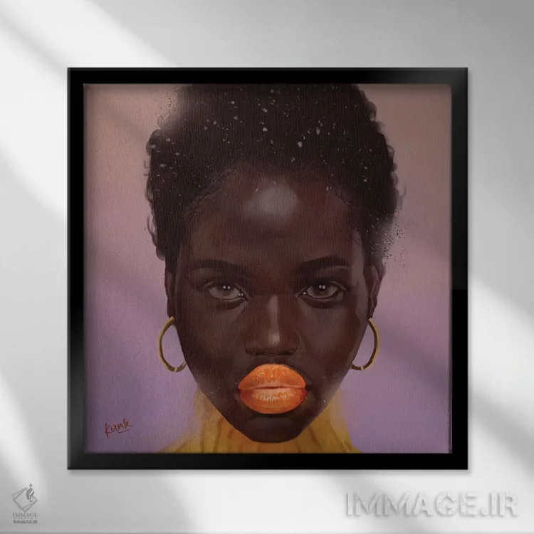 تابلو نارنگی اثر آدکونله آدلاکه - نمای قابدار مشکی