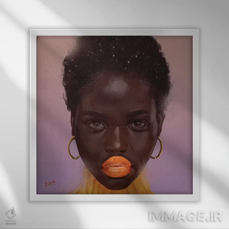 تابلو نارنگی اثر آدکونله آدلاکه - نمای قابدار سفید