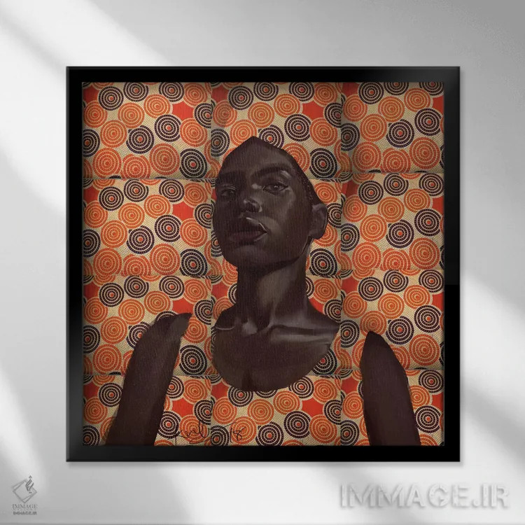 تابلو مجموعه مومی ۲ اثر آدکونله آدلاکه - نمای قابدار مشکی