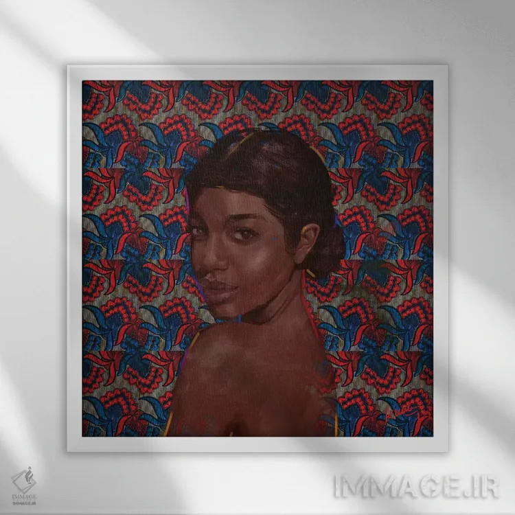 تابلو مجموعه مومی ۵ اثر آدکونله آدلاکه - نمای قابدار سفید