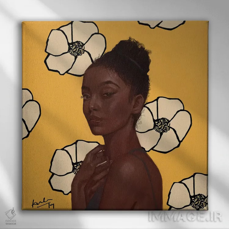 تابلو زرد اثر آدکونله آدلاکه - نمای روبهرو روی دیوار