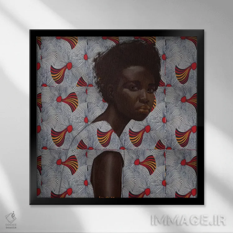 تابلو مجموعه مومی ۷ اثر آدکونله آدلاکه - نمای قابدار مشکی