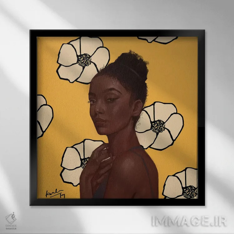 تابلو زرد اثر آدکونله آدلاکه - نمای قابدار مشکی