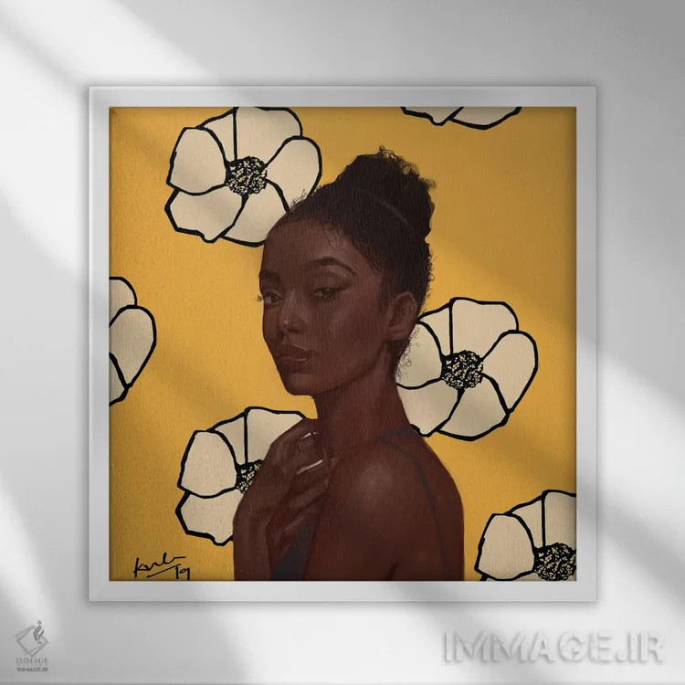 تابلو زرد اثر آدکونله آدلاکه - نمای قابدار سفید