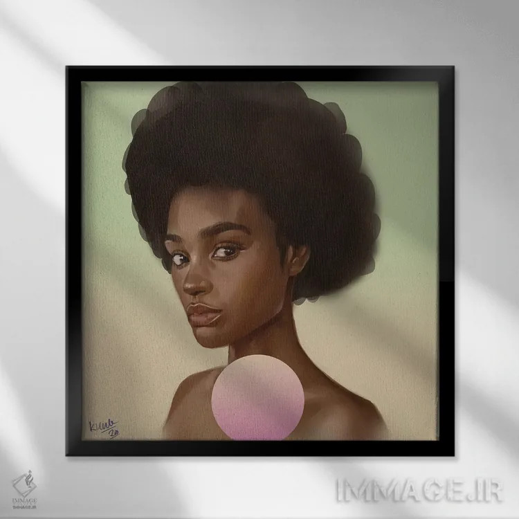 تابلو حسادت اثر آدکونله آدلاکه - نمای قابدار مشکی