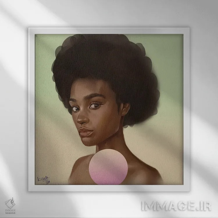 تابلو حسادت اثر آدکونله آدلاکه - نمای قابدار سفید