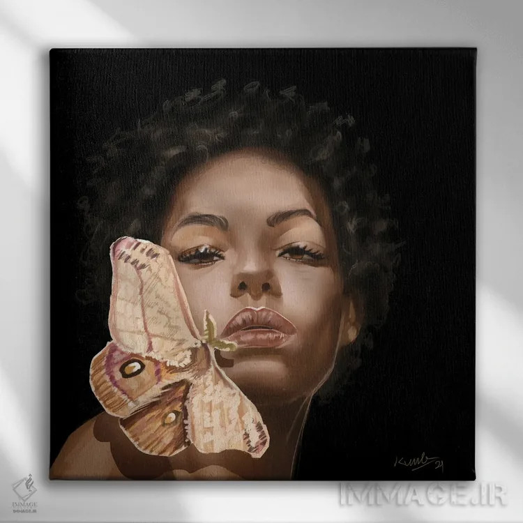 تابلو پروانه شبپره اثر آدکونله آدلاکه - نمای روبهرو روی دیوار
