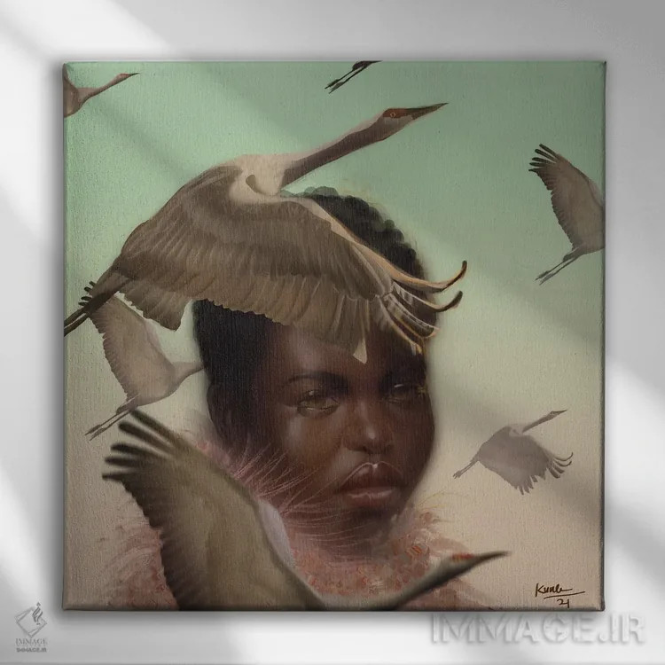 تابلو اردکها اثر آدکونله آدلاکه - نمای روبهرو روی دیوار