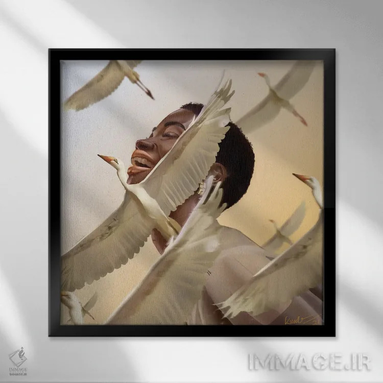 تابلو شادی اثر آدکونله آدلاکه - نمای قابدار مشکی