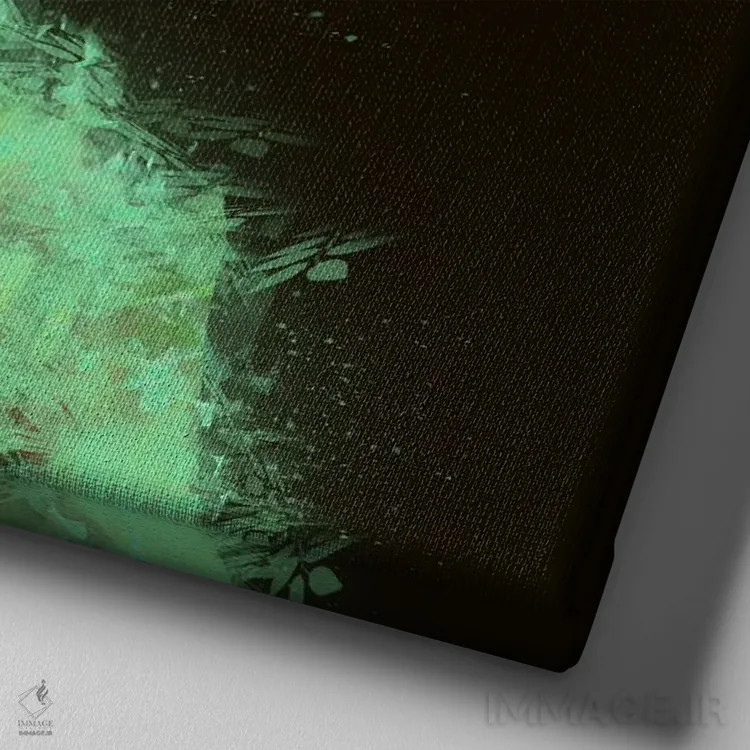 تابلو خلأ سبز اثر آدکونله آدلاکه - نمای نزدیک بافت بوم