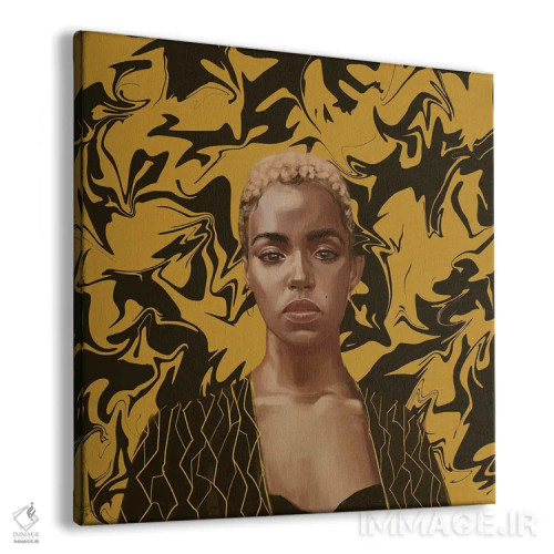 تابلو سیاه و طلایی اثر آدکونله آدلاکه - نمای پرسپکتیو محصول