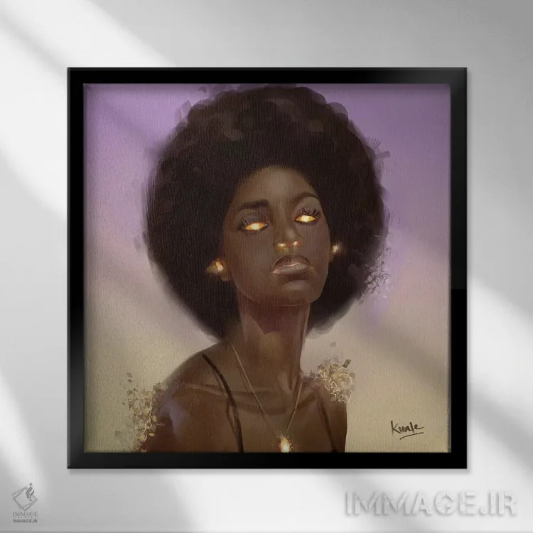 تابلو اخگر اثر آدکونله آدلاکه - نمای قابدار مشکی