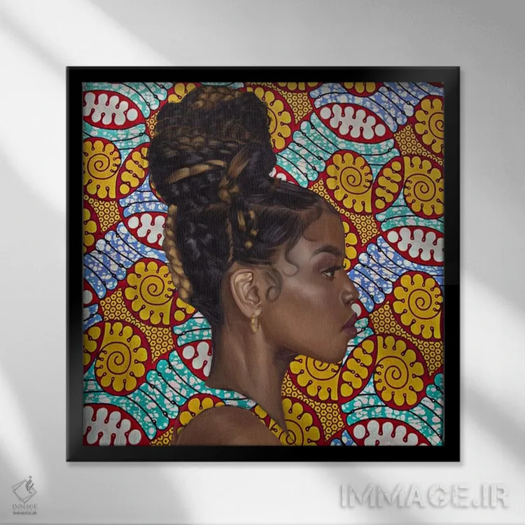 تابلو سفال (خاک رس) اثر آدکونله آدلاکه - نمای قابدار مشکی