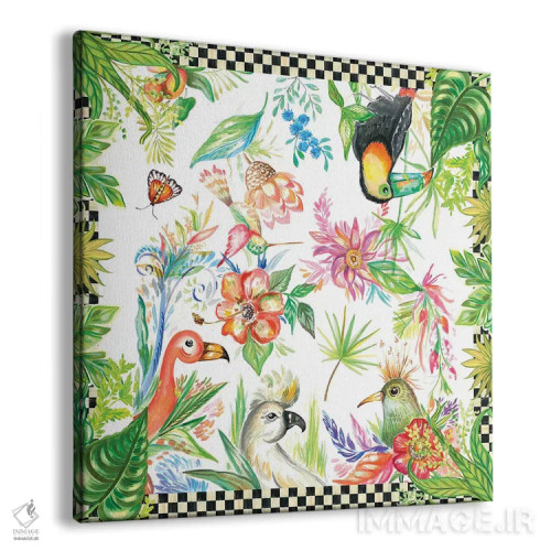 تابلو پرندگان مناطق گرمسیری اثر آنی دل سول - نمای پرسپکتیو محصول