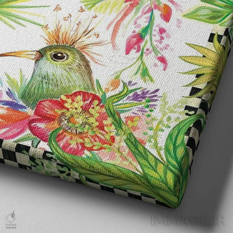 تابلو پرندگان مناطق گرمسیری اثر آنی دل سول - نمای نزدیک بافت بوم