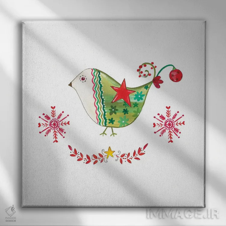تابلو کبوتر کریسمس ۱ اثر آنی دل سول - نمای روبهرو روی دیوار
