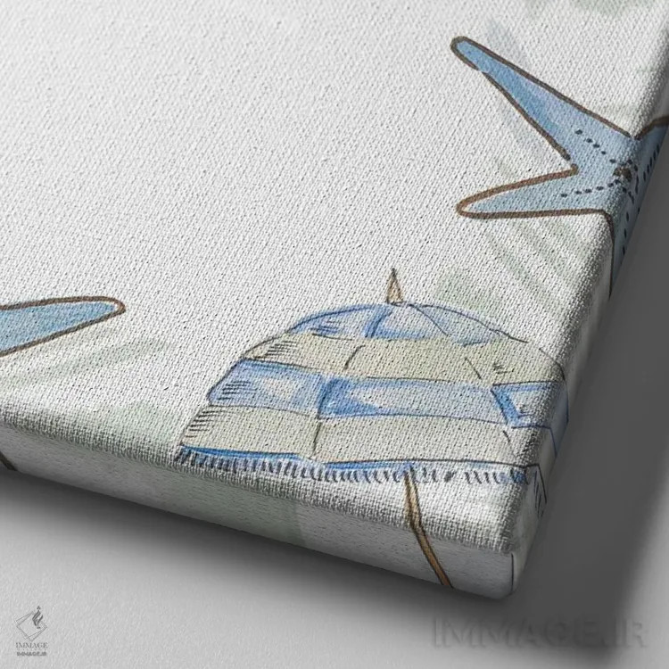 تابلو پرندگان در ساحل ۱ اثر آنی دل سول - نمای نزدیک بافت بوم