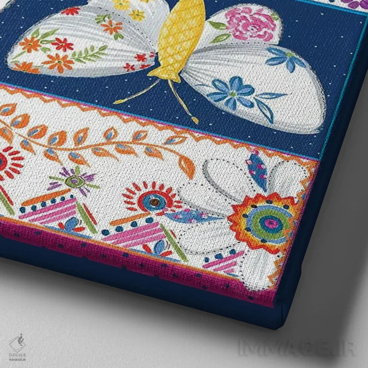 تابلو سادگی را حفظ کن اثر آنی دل سول - نمای نزدیک بافت بوم