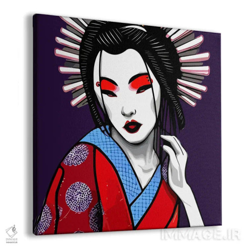 تابلو طرح کمیک از پرترهٔ گیشا اثر آلساندرو دلا توره - نمای پرسپکتیو محصول