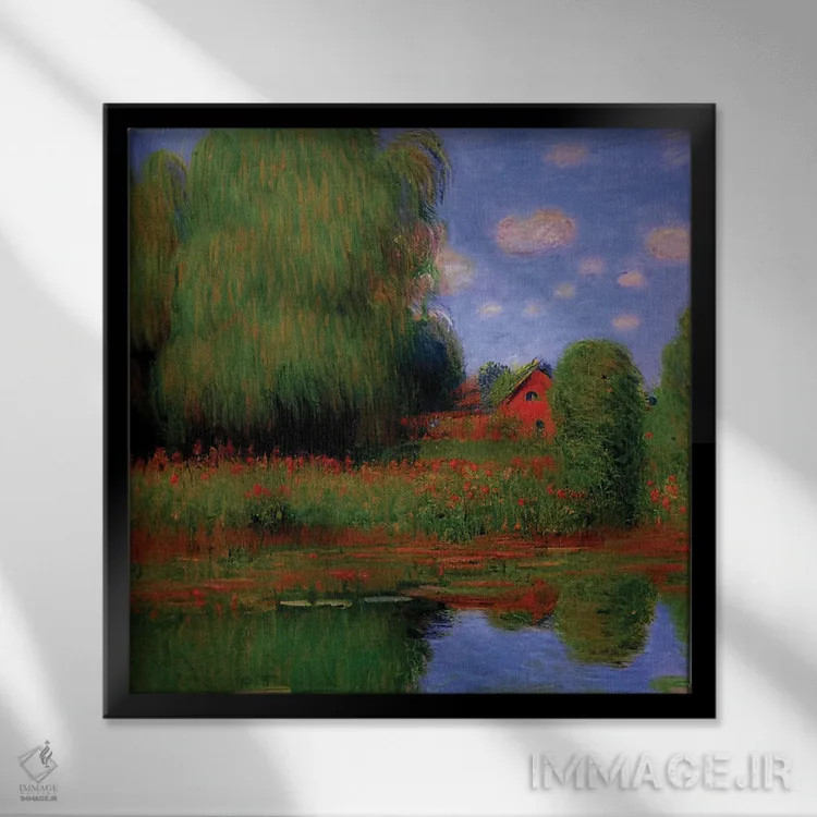 تابلو ادای احترام به مونه (نقاش معروف) اثر آلساندرو دلا توره - نمای قابدار مشکی