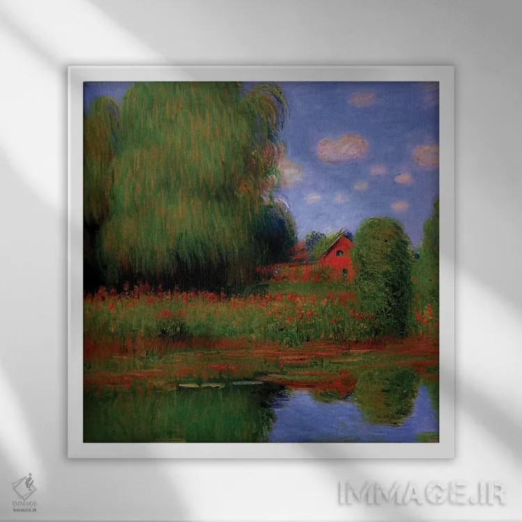 تابلو ادای احترام به مونه (نقاش معروف) اثر آلساندرو دلا توره - نمای قابدار سفید