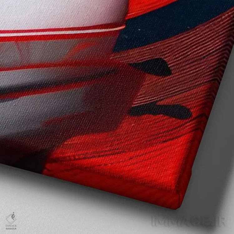 تابلو گیشا در سبک سایبرپانک ۳ اثر آلساندرو دلا توره - نمای نزدیک بافت بوم