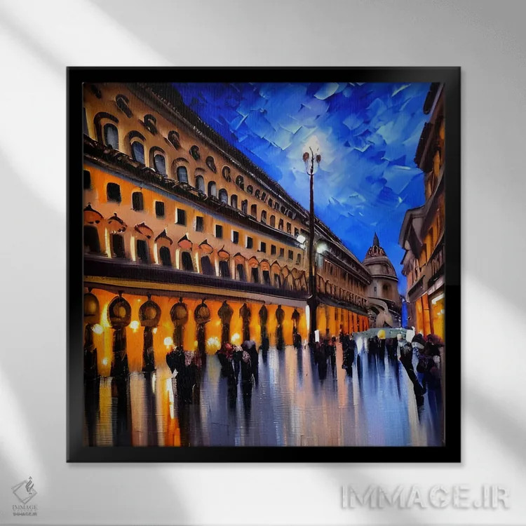 تابلو Milan, Italy,خیابان ویتوریو امانوئله، میلان، ایتالیا اثر آلساندرو دلا توره - نمای قابدار مشکی