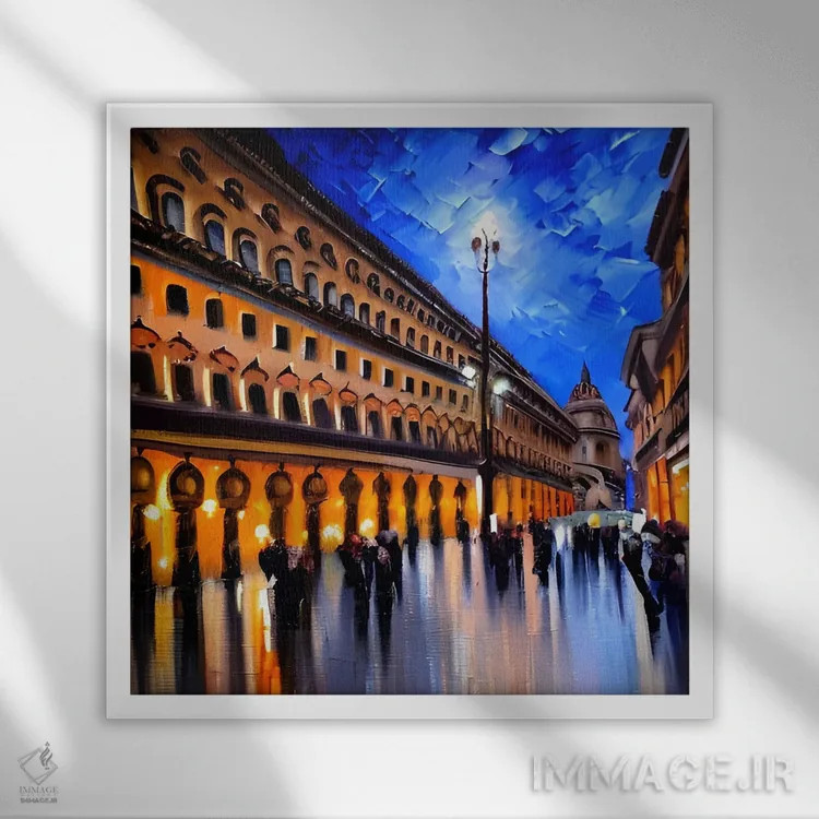 تابلو Milan, Italy,خیابان ویتوریو امانوئله، میلان، ایتالیا اثر آلساندرو دلا توره - نمای قابدار سفید