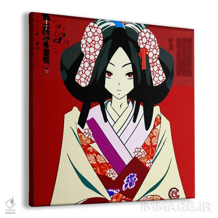 تابلو گیشا در لباس سنتی (تصویر کمیک) اثر آلساندرو دلا توره - نمای پرسپکتیو محصول