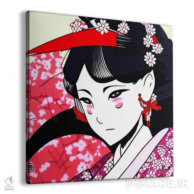 تابلو پرترهٔ کمیک گیشا اثر آلساندرو دلا توره - نمای پرسپکتیو محصول