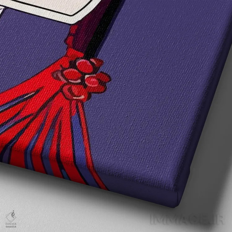 تابلو گیشای معصوم در لباس سفید اثر آلساندرو دلا توره - نمای نزدیک بافت بوم